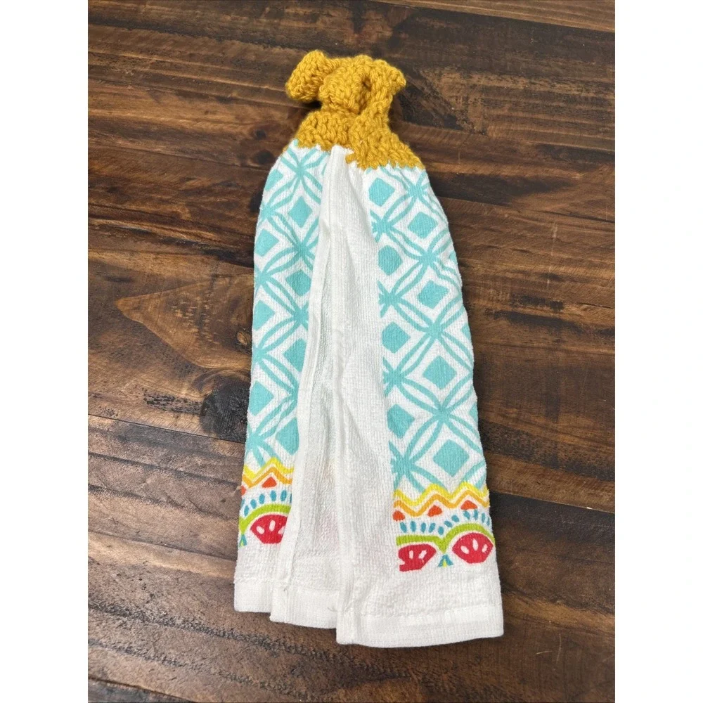 3 Handmade Crochet top Kitchen Hanging Hand Towels Summer Vibes Hello Summer 16